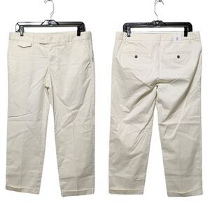 NWT GAP Off-White Cropped Cuff Chino Pants 8